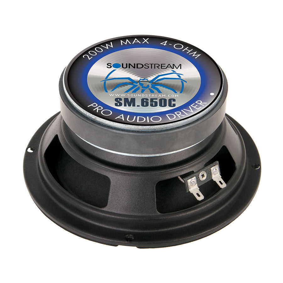 Soundstream SM.650, SM 6.5" Pro Audio Speaker, 200W, 4 Color Changeable