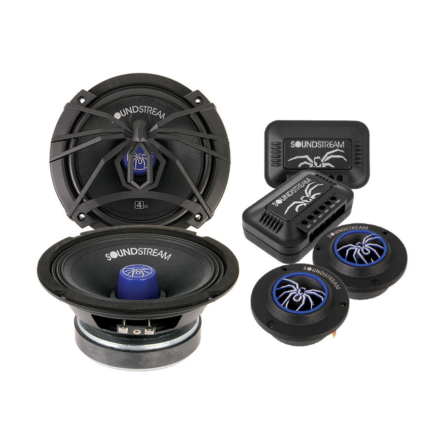 Soundstream SM.650C, SM 6.5" Pro Audio Components w/ Tweeters-Crossovers, 200w, 4 Color Changeable