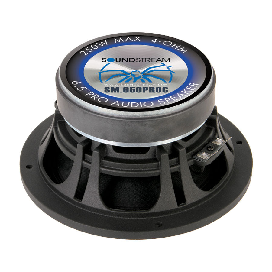 Soundstream SM.650PROC, SM Pro Die-Cast 6.5" Pro Audio Components w/ Tweeters-Crossovers, 250W, 4 Colors