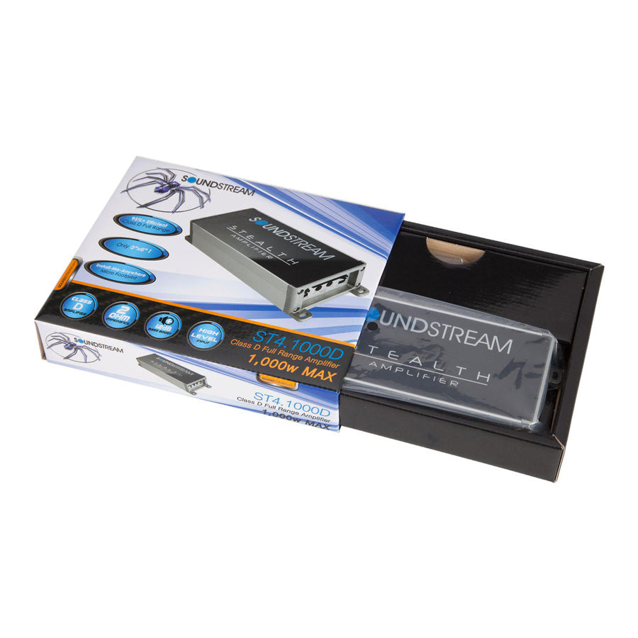 Soundstream ST2.1000D, Stealth 2 Channel Class D Full Range Amplifier, Micro Size - 1000W