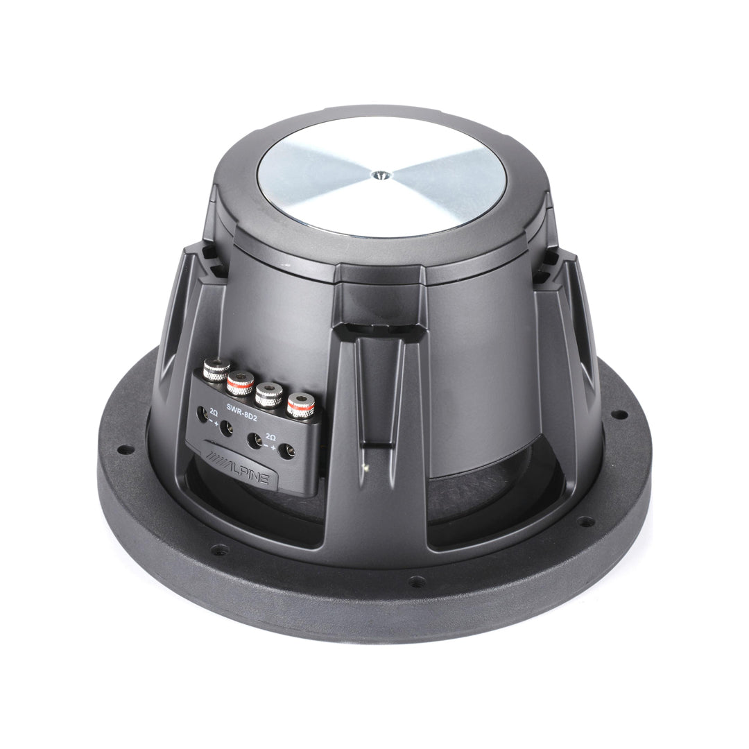 Alpine SWR-8D2, R Series Dual 2 Ohm Voice Coil 1000 Watts Subwoofer, 8"
