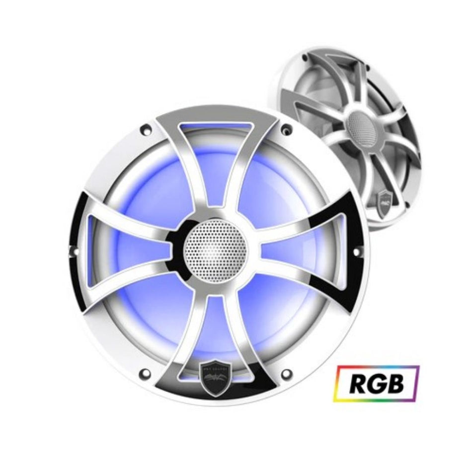 Wet Sounds REVO 8 XS-W-SS GRILL, White w/ Stainless XS Open Style Grill for the REVO 8" Subwoofer