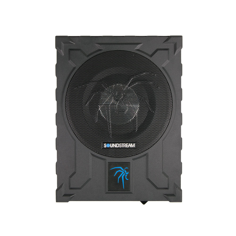 Soundstream USB-8P, Powered Shallow Under Seat 8" Subwoofer Enclosure w/ 2 Passive Radiators, 800W
