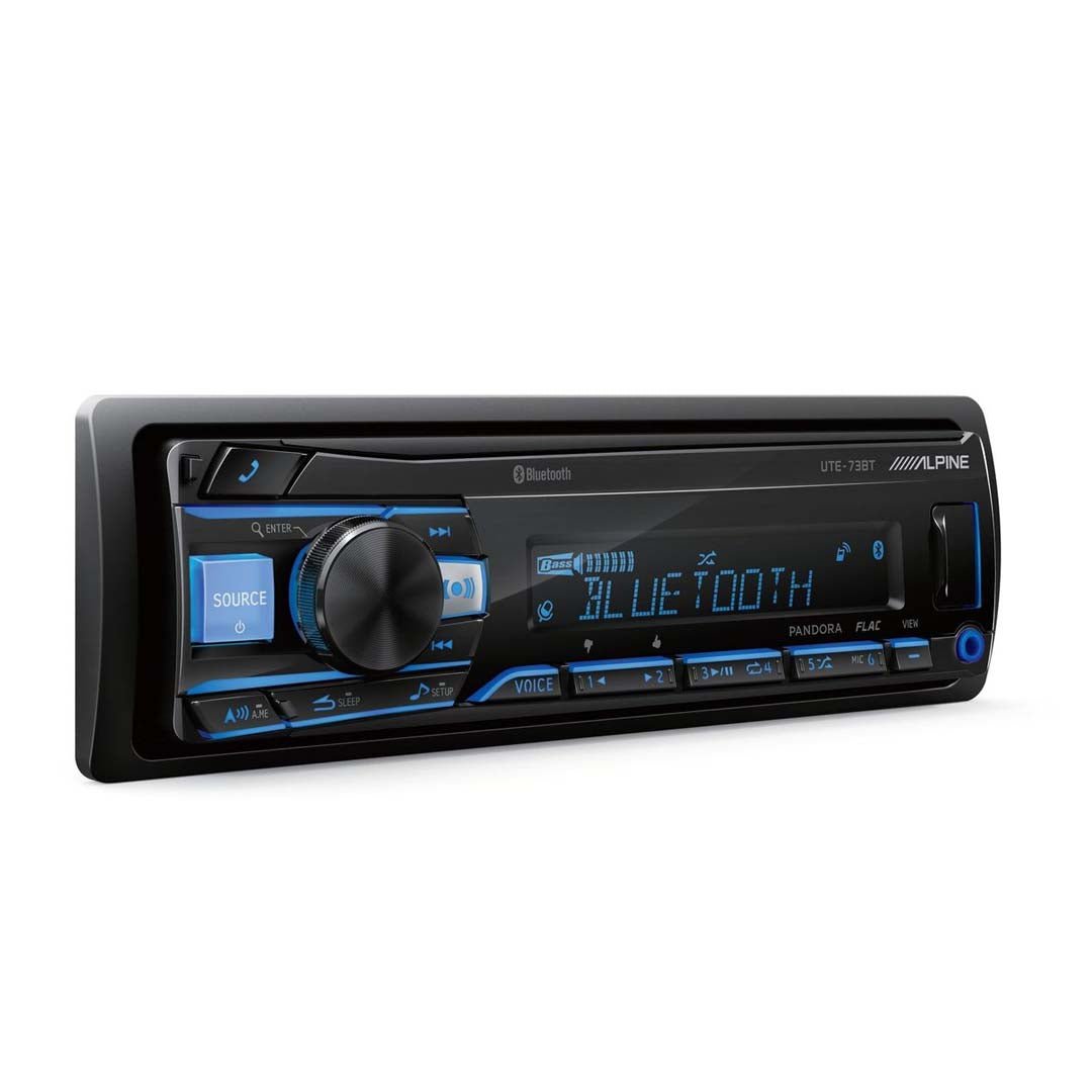 Alpine UTE-73BT, Single-DIN Digital Media Stereo w/ Bluetooth, USB & Auxiliary