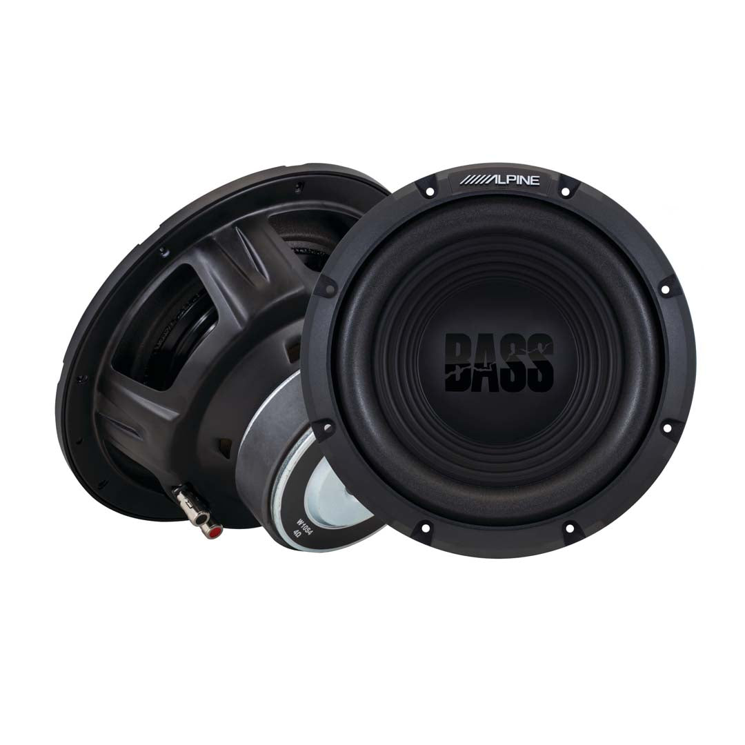 Alpine W10S4, Bass Series Single 4 Ohm Voice Coil 10" Subwoofer - 750W