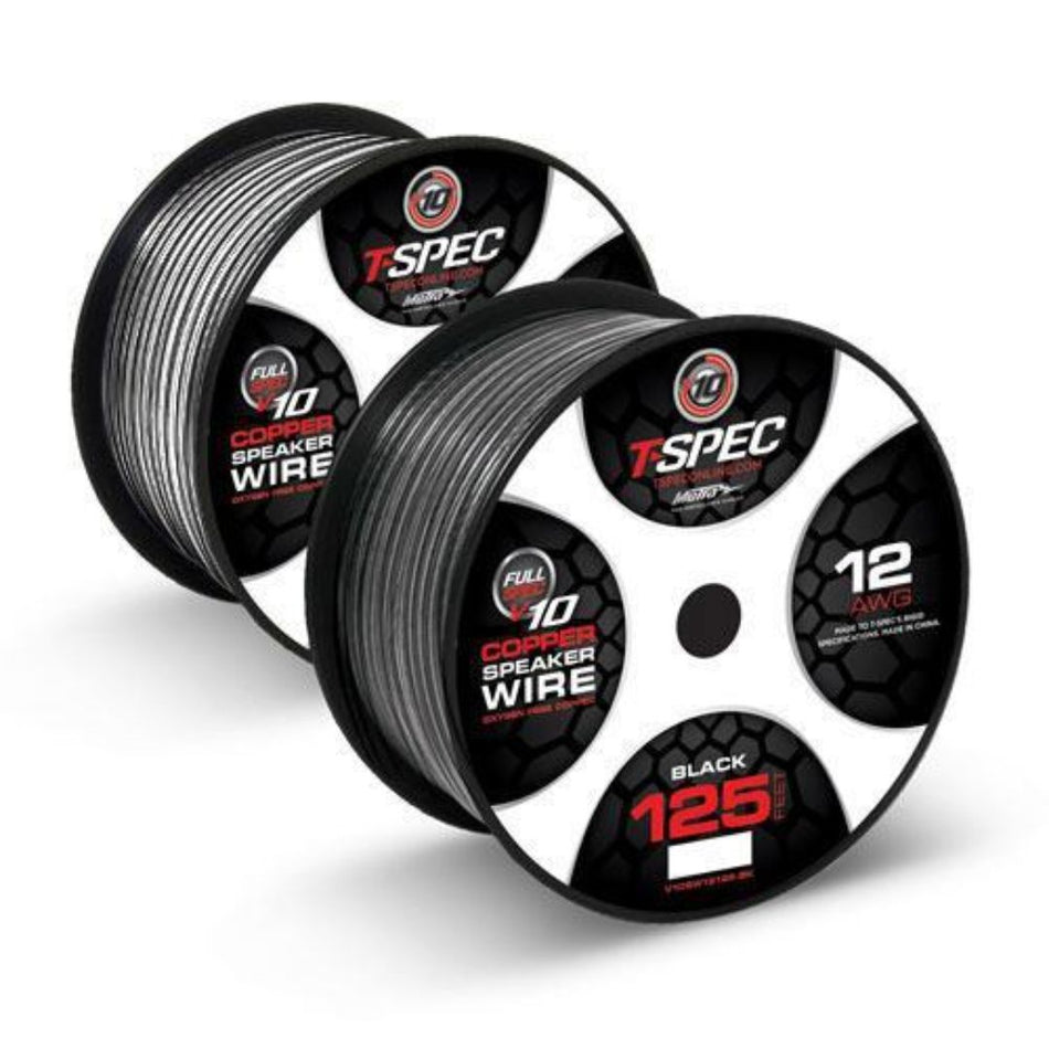 T-Spec V10SW16250-WB, 16 AWG 250 Ft White/Black OFC Speaker Wire - V10 Series