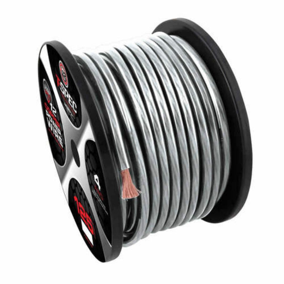 T-Spec V12PW-8500, 8 AWG  500Ft Matte Silver OFC Power Wire - V12 Series