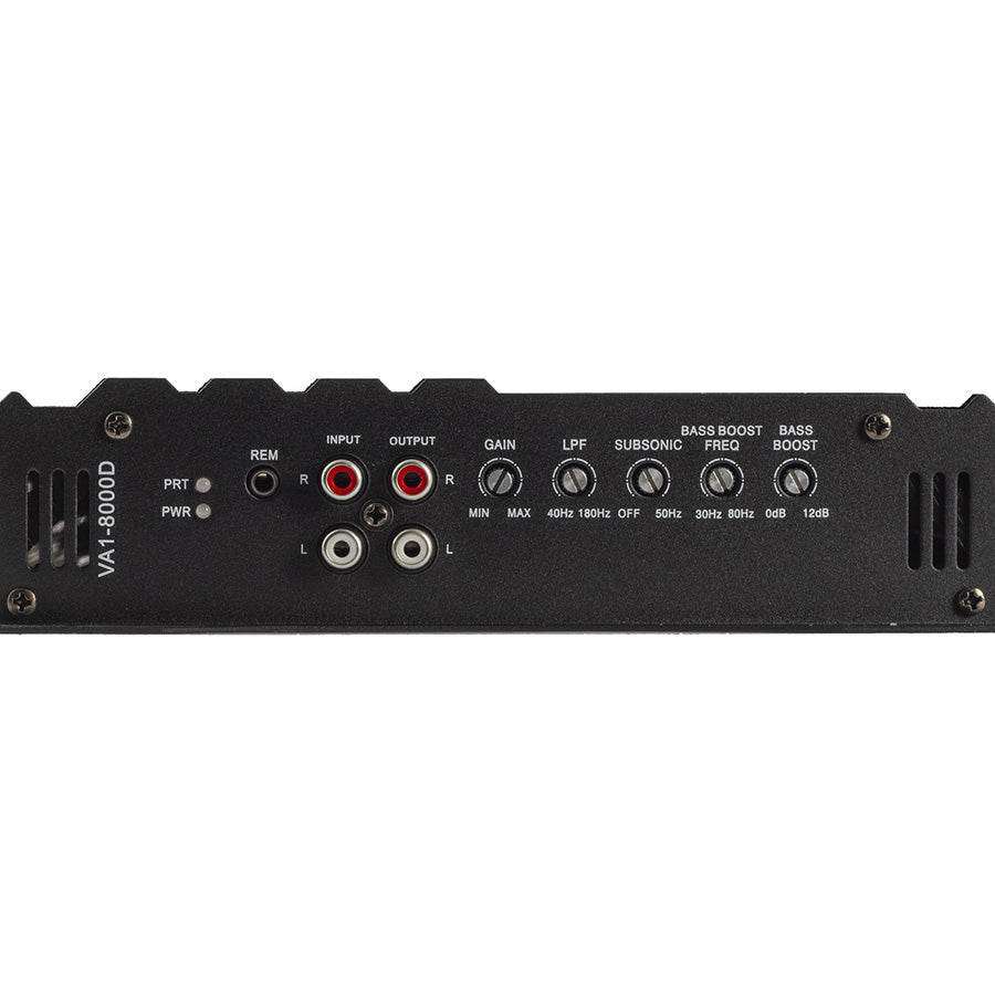 Power Acoustik VA1-8000D, Monoblock Class D w/Bass Remote Amplifier - 8000W