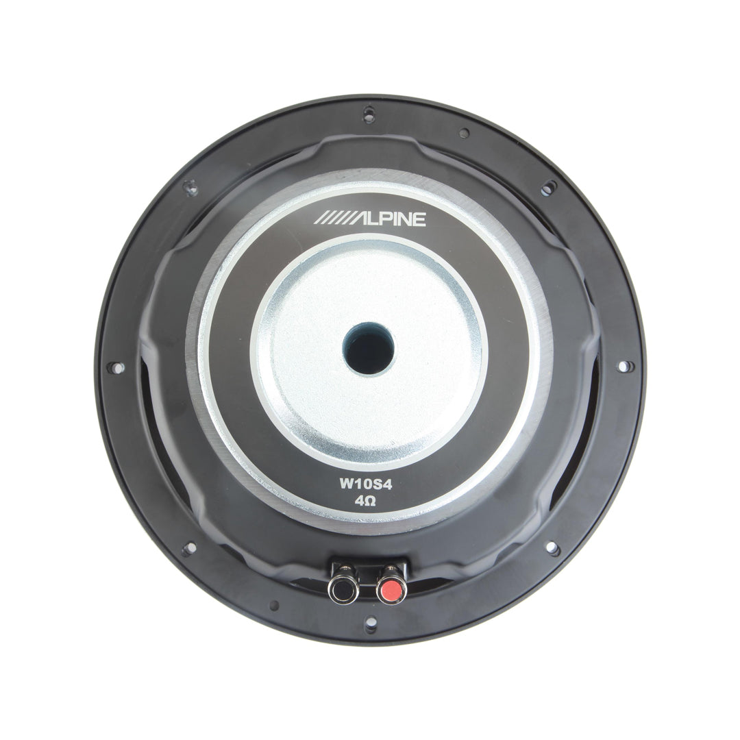Alpine W10S4, Bass Series Single 4 Ohm Voice Coil 10" Subwoofer - 750W