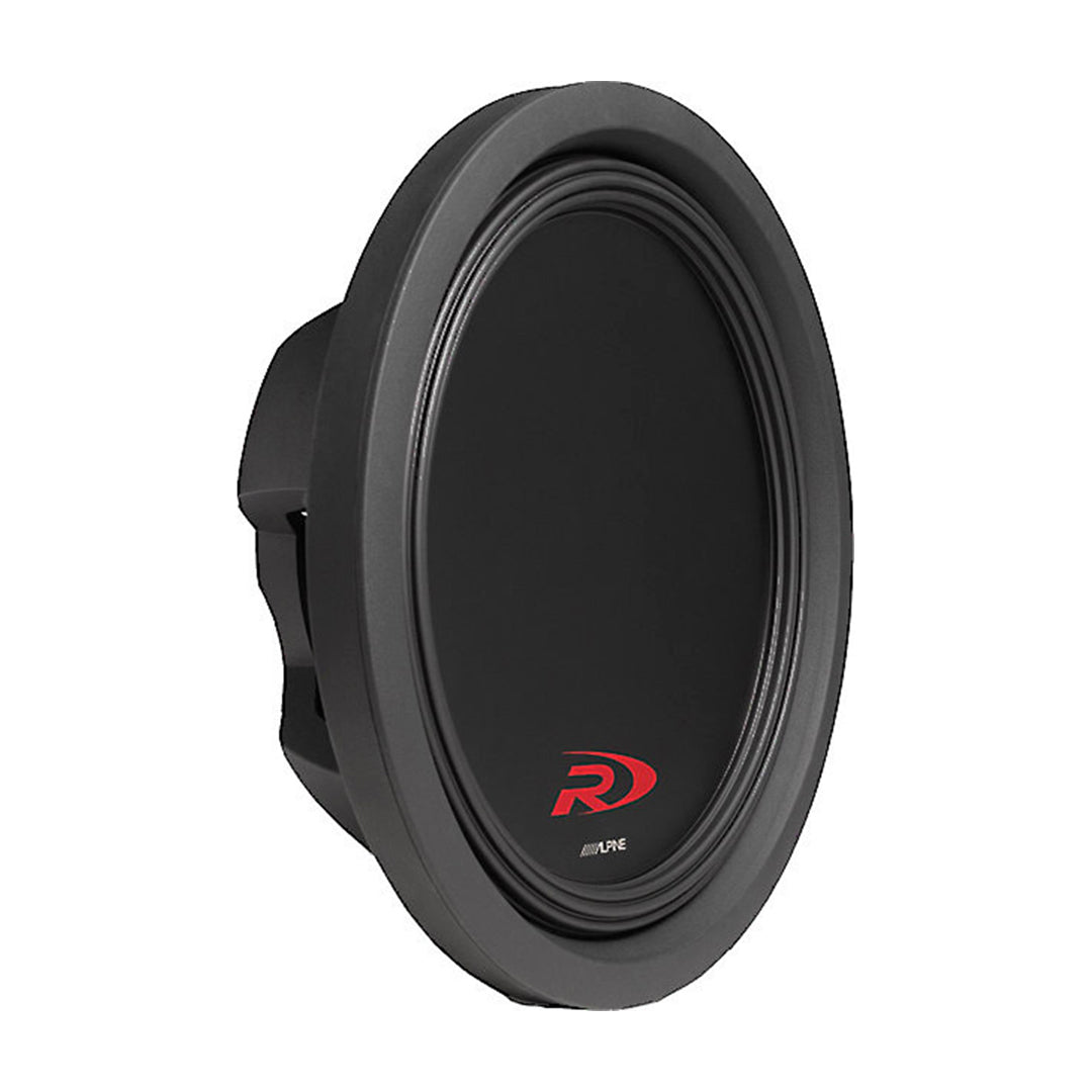 Alpine SWR-T12, R Series Single 4 Ohm Voice Coil 1800 Watts Shallow Subwoofer, 12"