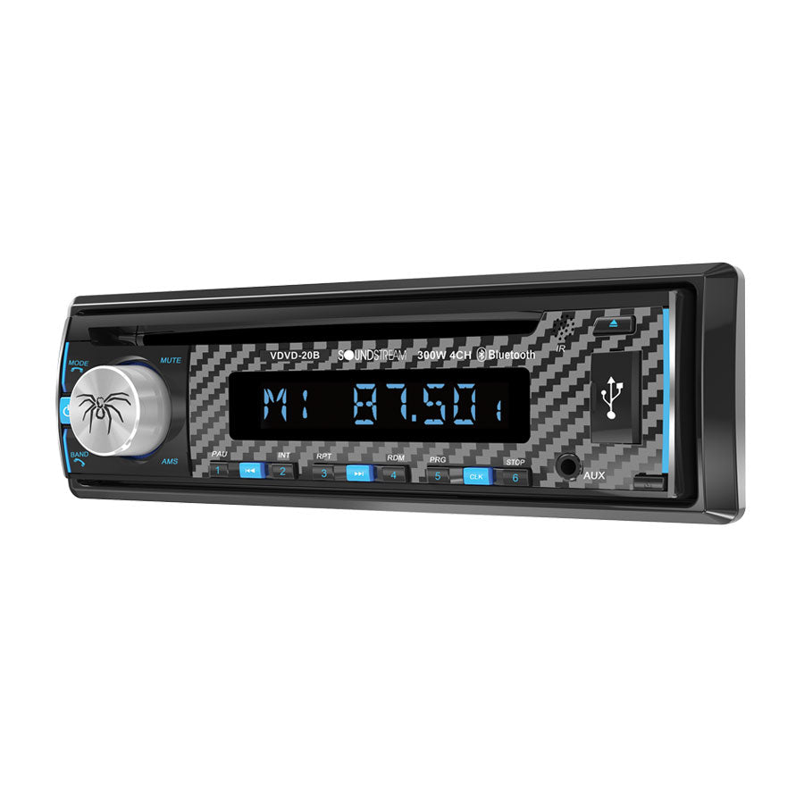 Soundstream VDVD-20B, 1-DIN CD/DVD/MP3 Head Unit w/ 32GB USB, SD, AUX, & Bluetooth