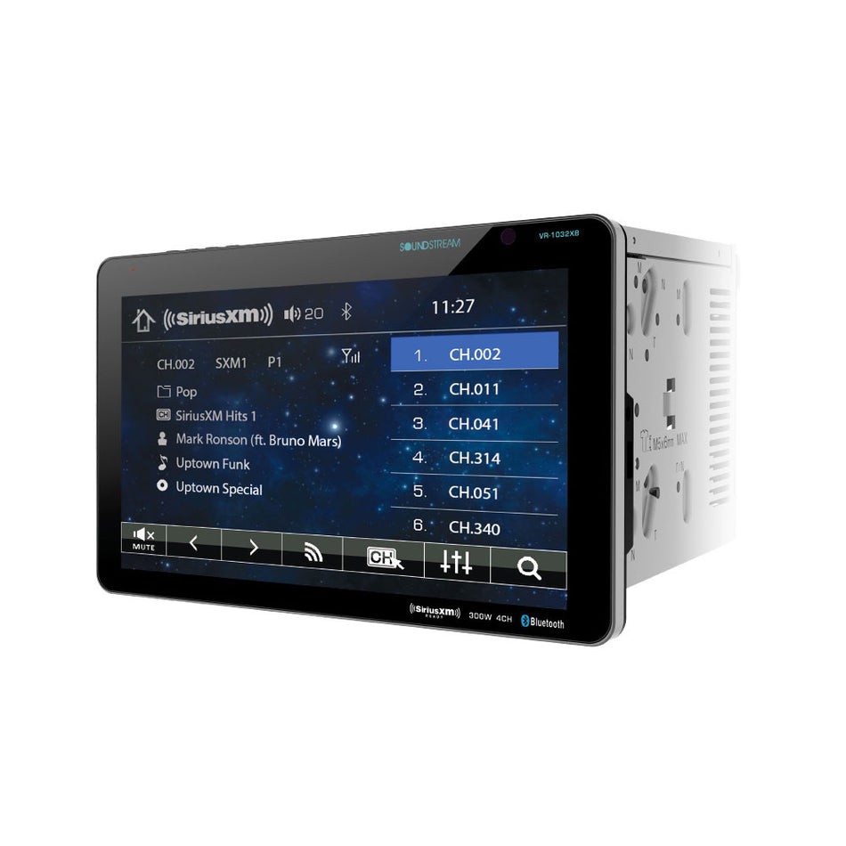 Soundstream VR-1032XB, 2-DIN AptiX Source Unit, SXM Ready, w/ Bluetooth, & Detachable 10" LCD