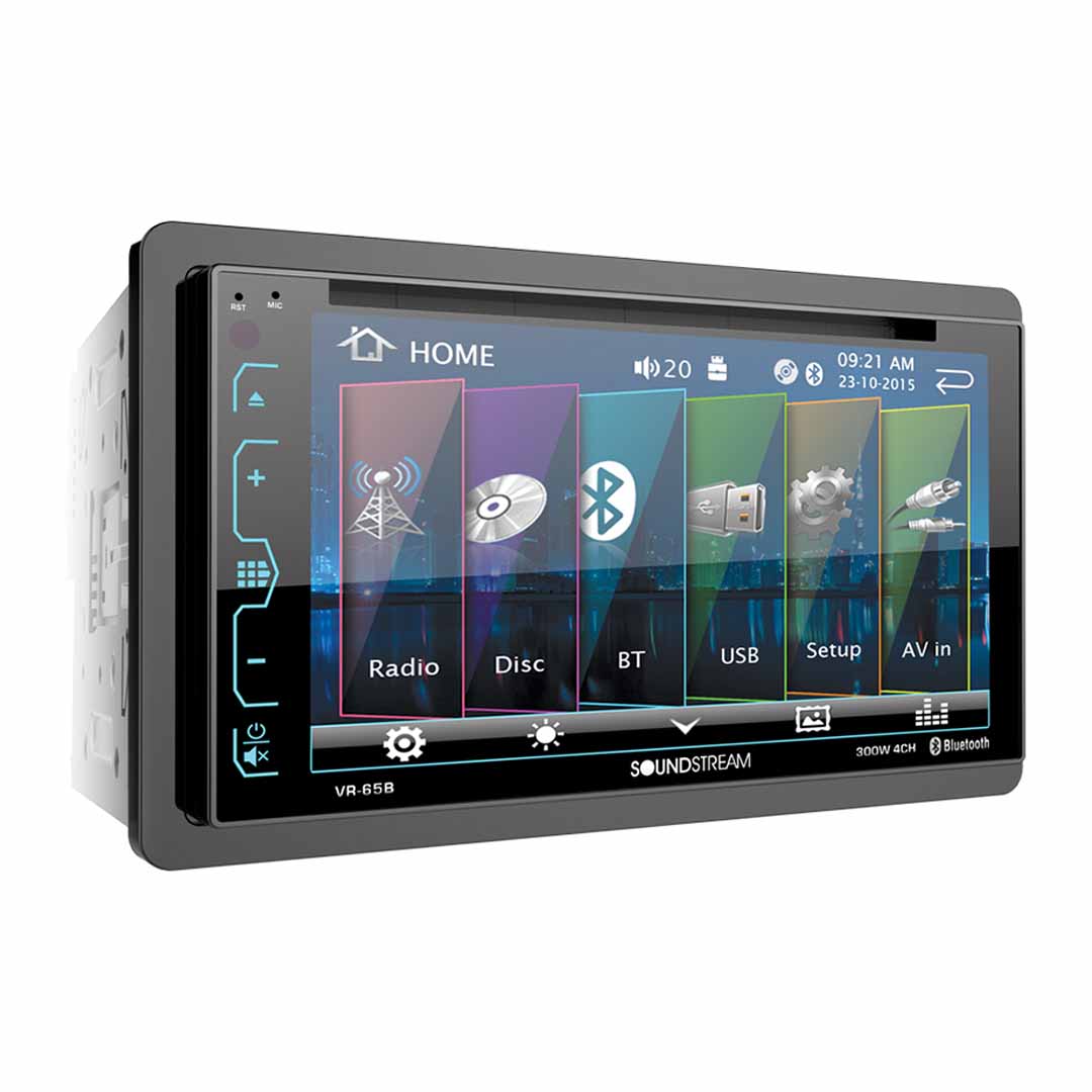 Soundstream VR-65B, 2-DIN AptiX Source Unit w/ Bluetooth, & 6.2" LCD