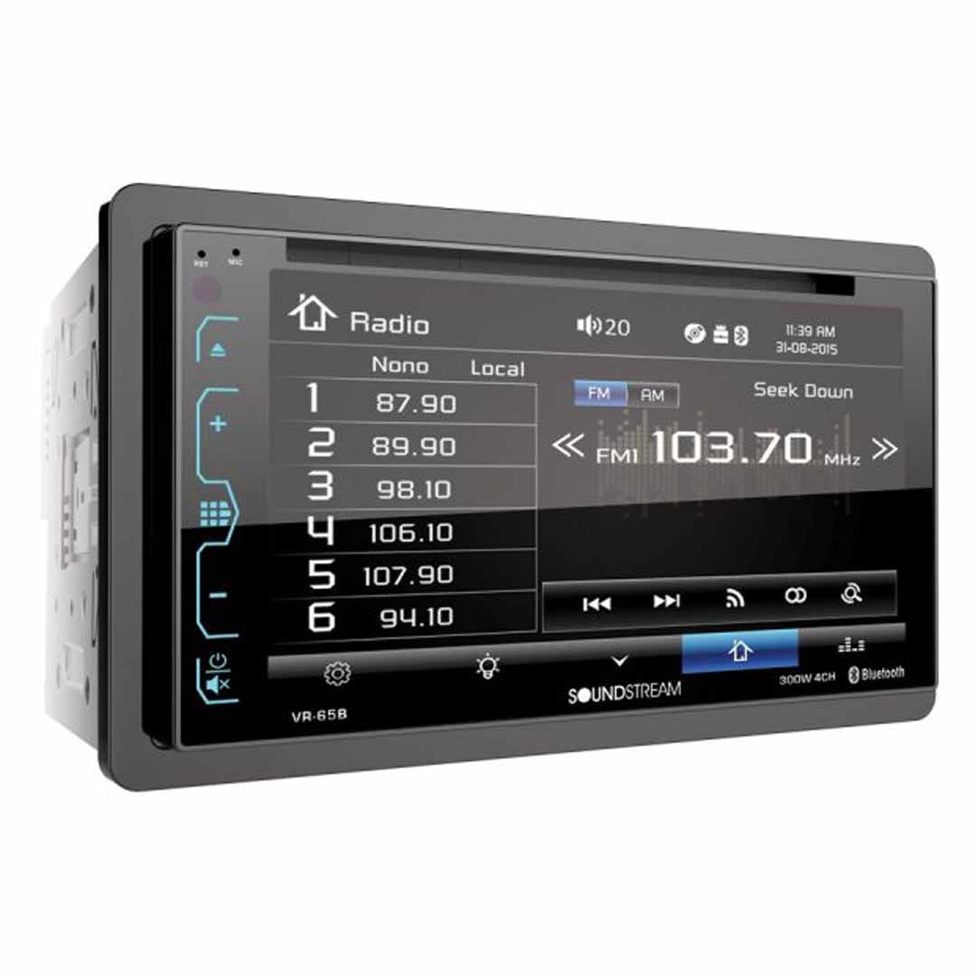 Soundstream VR-65B, 2-DIN AptiX Source Unit w/ Bluetooth, & 6.2" LCD