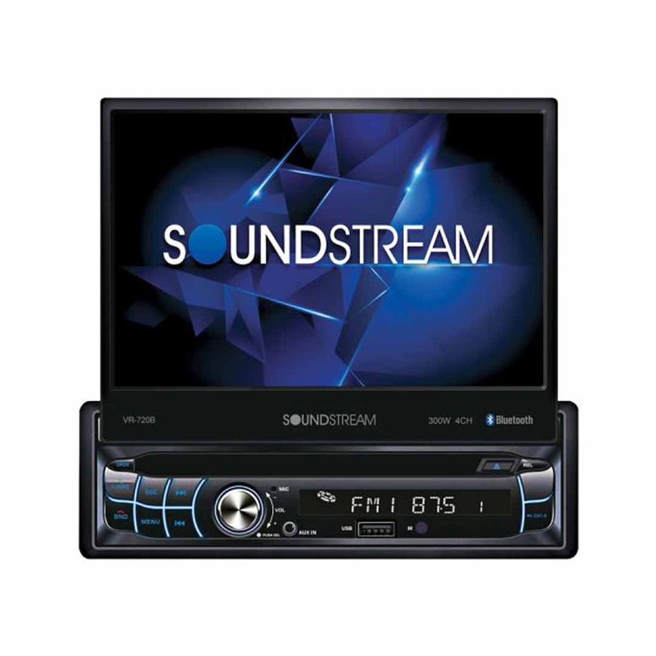 Soundstream VR-720B, 1-DIN Source Unit w/ Bluetooth & Motorized 7" LCD