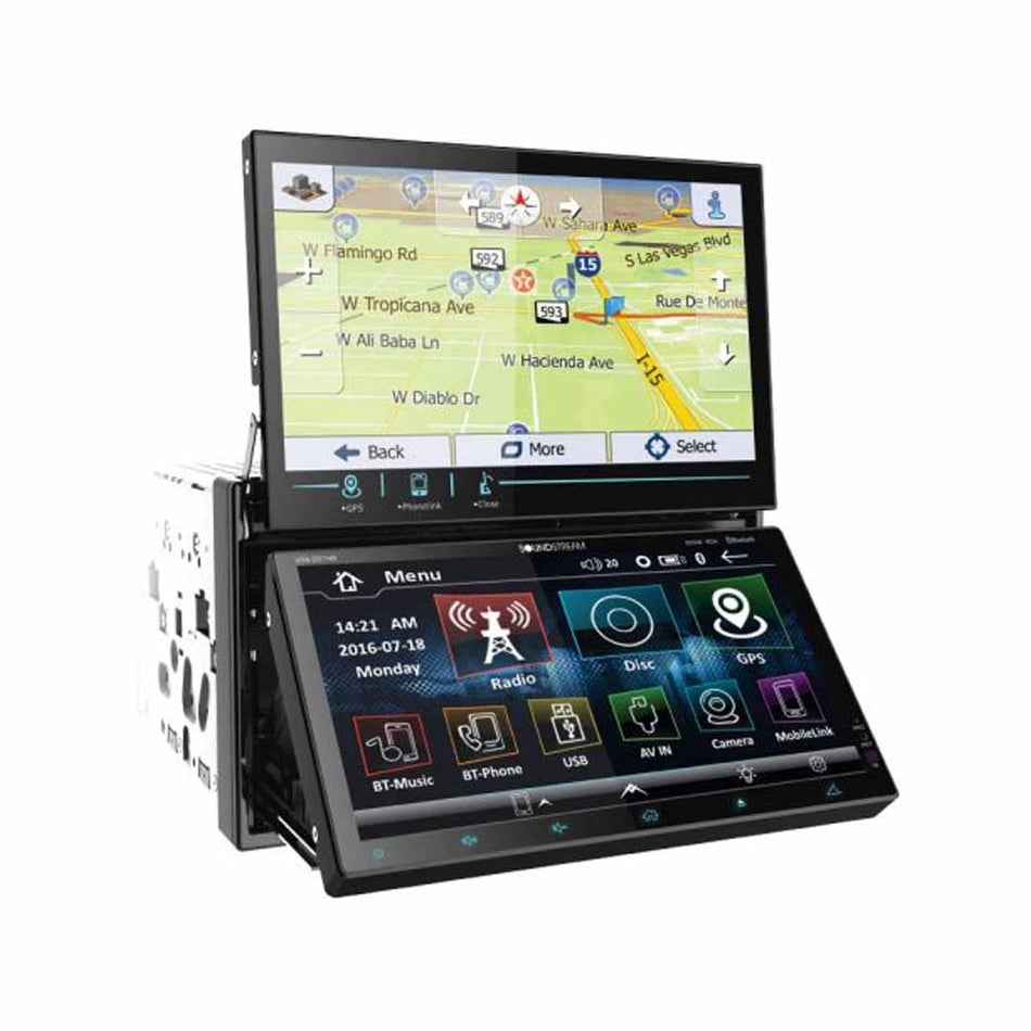 Soundstream VRN-DD7HB, Dual 7" LCD, 2-DIN AptiX Source Unit w/ iGO GPS, PhoneLink