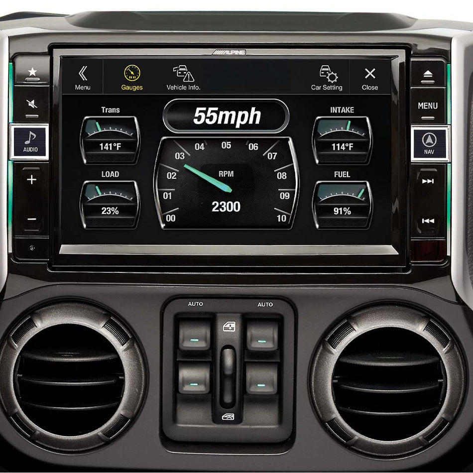 Alpine X109R-WRA, 9" In-Dash Restyle System For select for 11-18 Jeep Wrangler