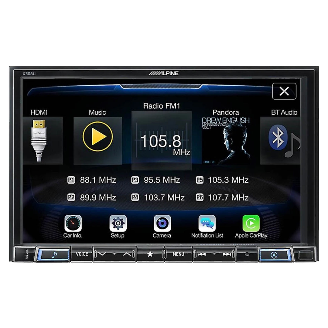 Alpine X308U, 8" Mech-less Restyle Navigation Receiver w/ CarPlay & Android Auto