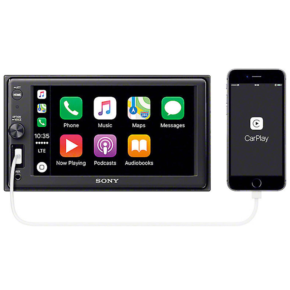 Sony XAV-AX1000, 6.2" Double Din Multimedia Receiver Player CarPlay w/ Bluetooth