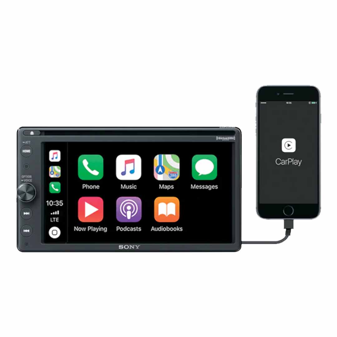 Sony XAV-AX210SXM, 6.4" Double Din CD DVD Player Apple CarPlay / Android Auto
