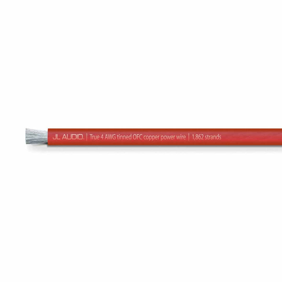 JL Audio XD-RPW4-100, 100ft Spool of Translucent Red Power Wire, 4 AWG