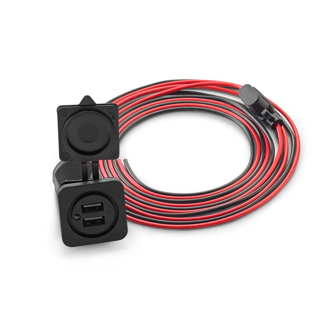 JL Audio XMD-USBCHG/2X-PNL, Dual USB Charging Jack for Panel-Mounting