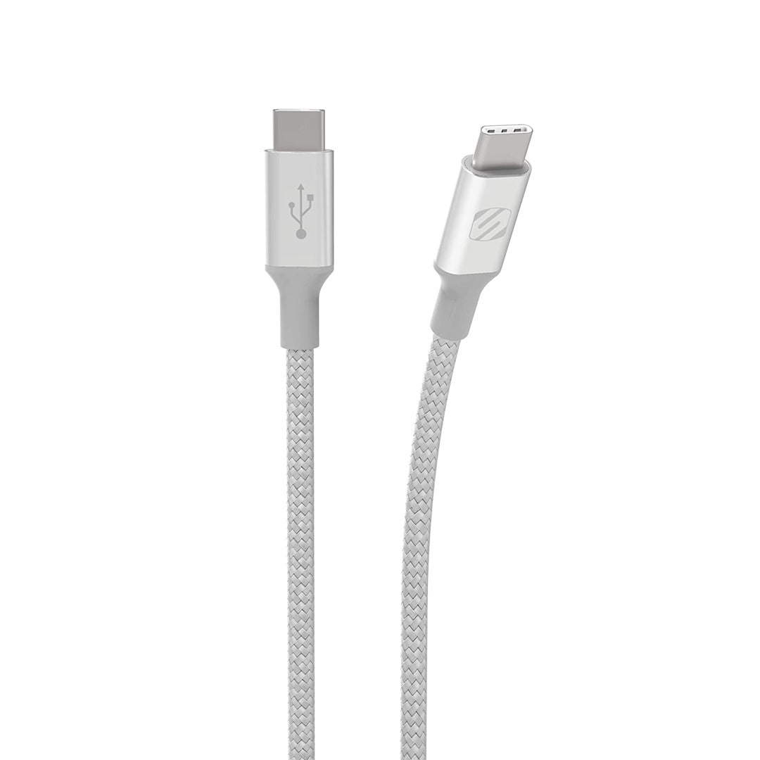 Scosche CCB10SR-SP, USB C to C Braided 10 Foot (Silver)