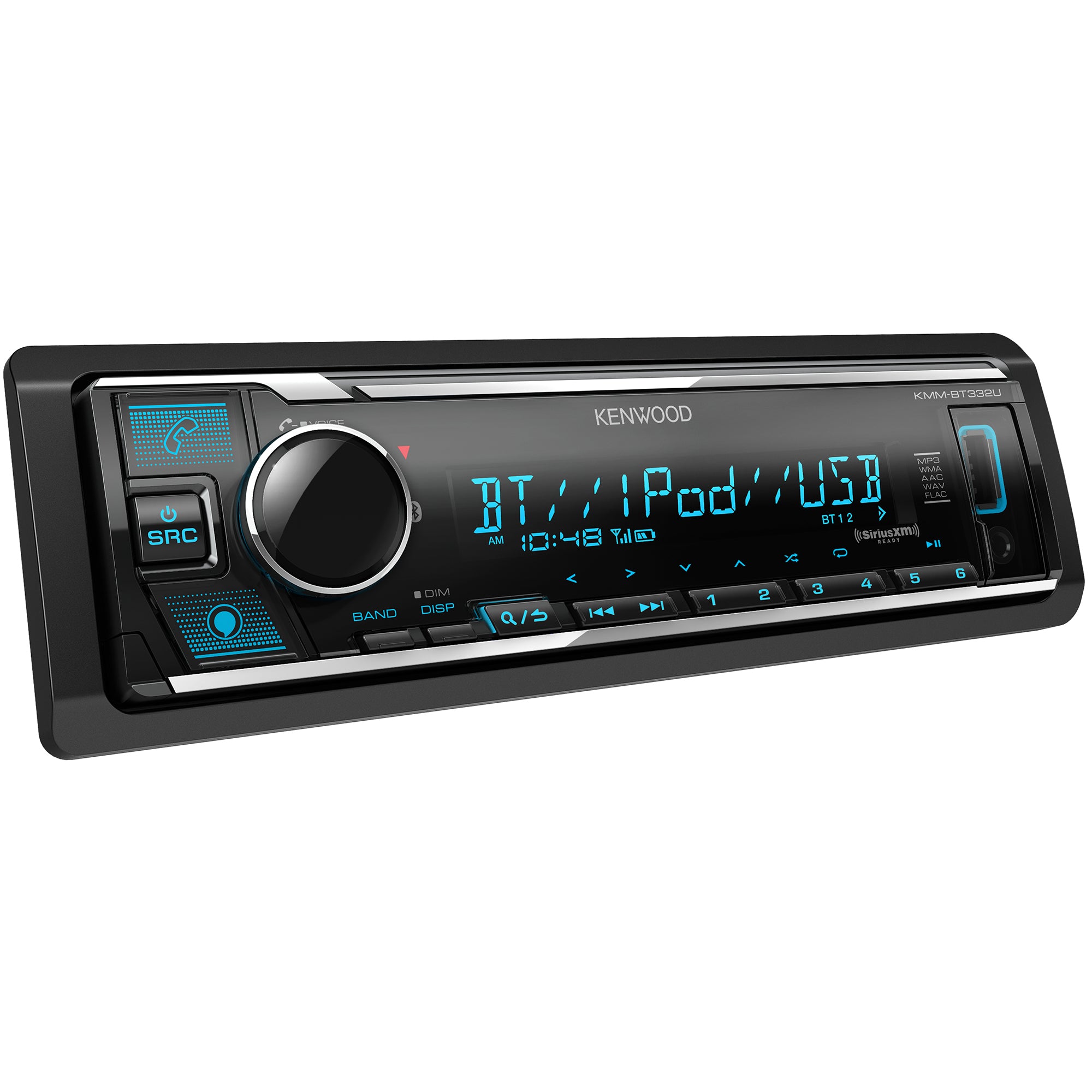 Kenwood KMM-BT332U, Bluetooth Digital Media Receiver w/ Front USB & Aux Input (Does Not Play CDs)