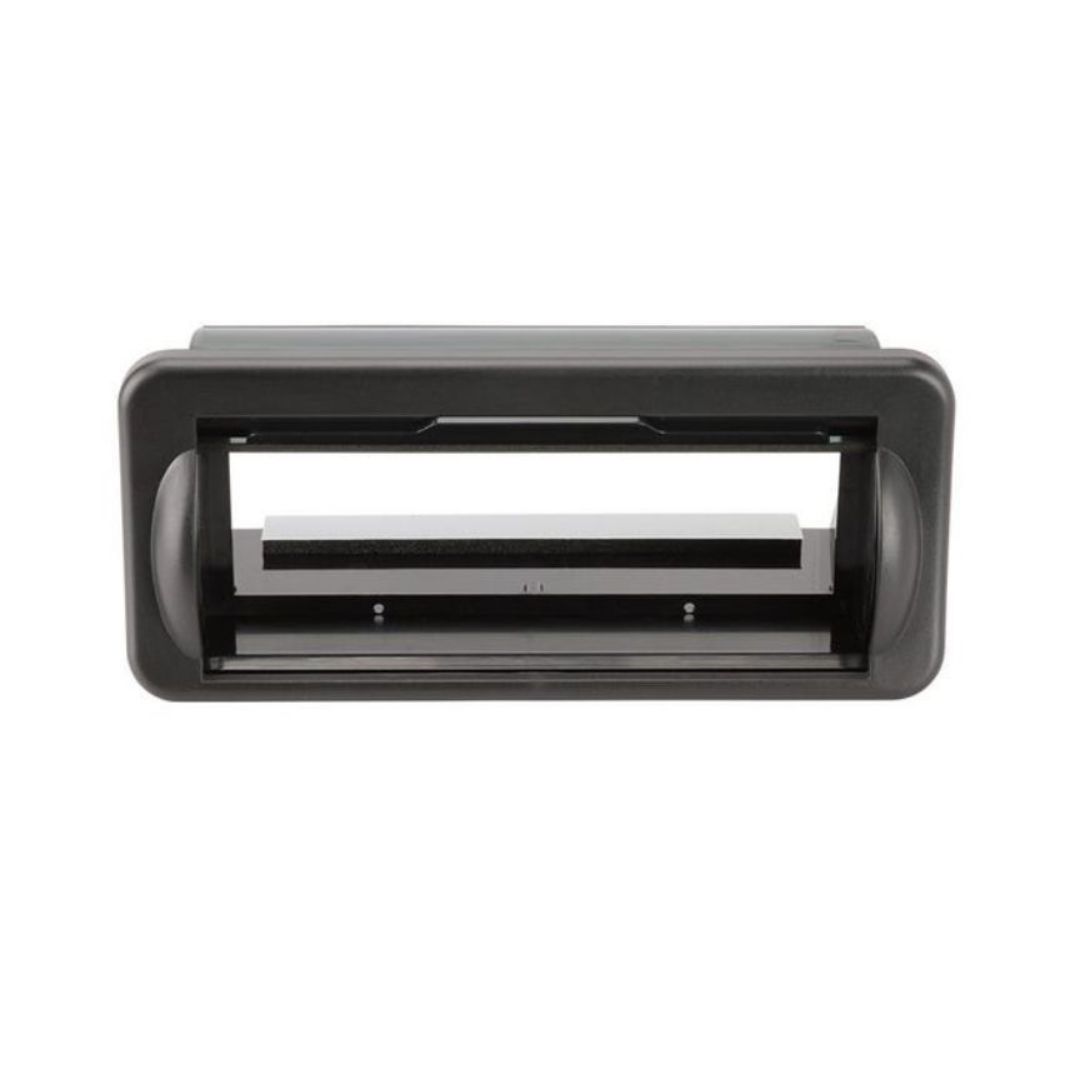 Scosche ACM5B, Marine Cover, Universal DIN w/ Flip-Up Door, Black