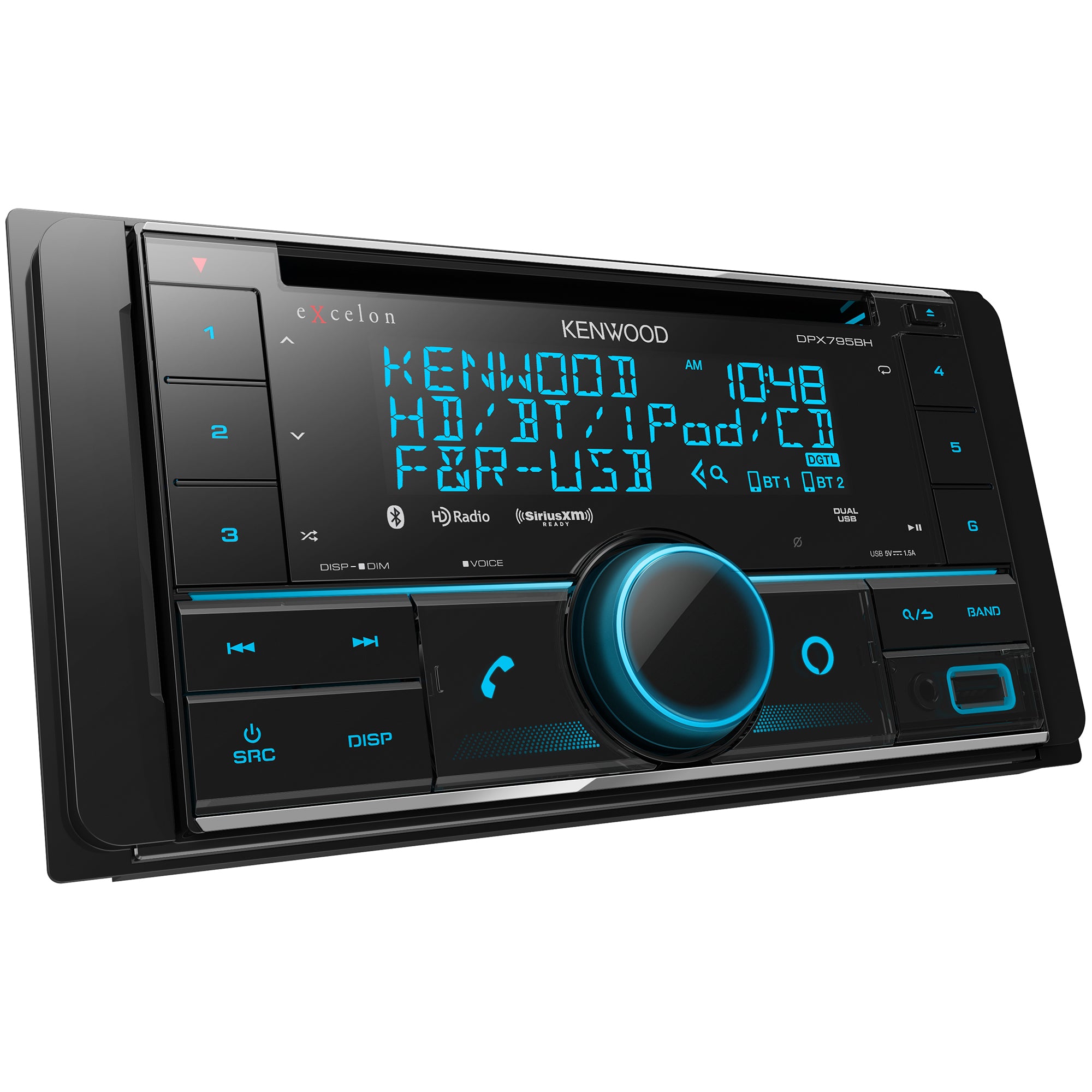 Kenwood DPX795BH, eXcelon Double DIN Bluetooth CD Receiver w/ HD Radio