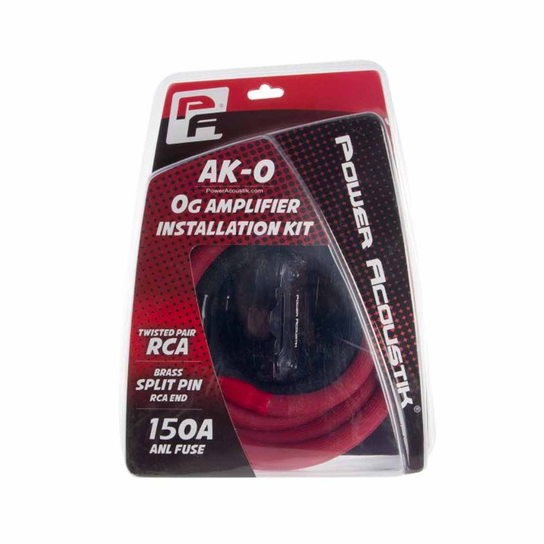 Power Acoustik AK-0, 0 Gauge Amp Wire Kit w/17ft RCA & 200A ANL Fuse