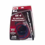 Power Acoustik AK-4, 4 Gauge Amp Wire Kit w/17ft RCA & 120A MANL Fuse