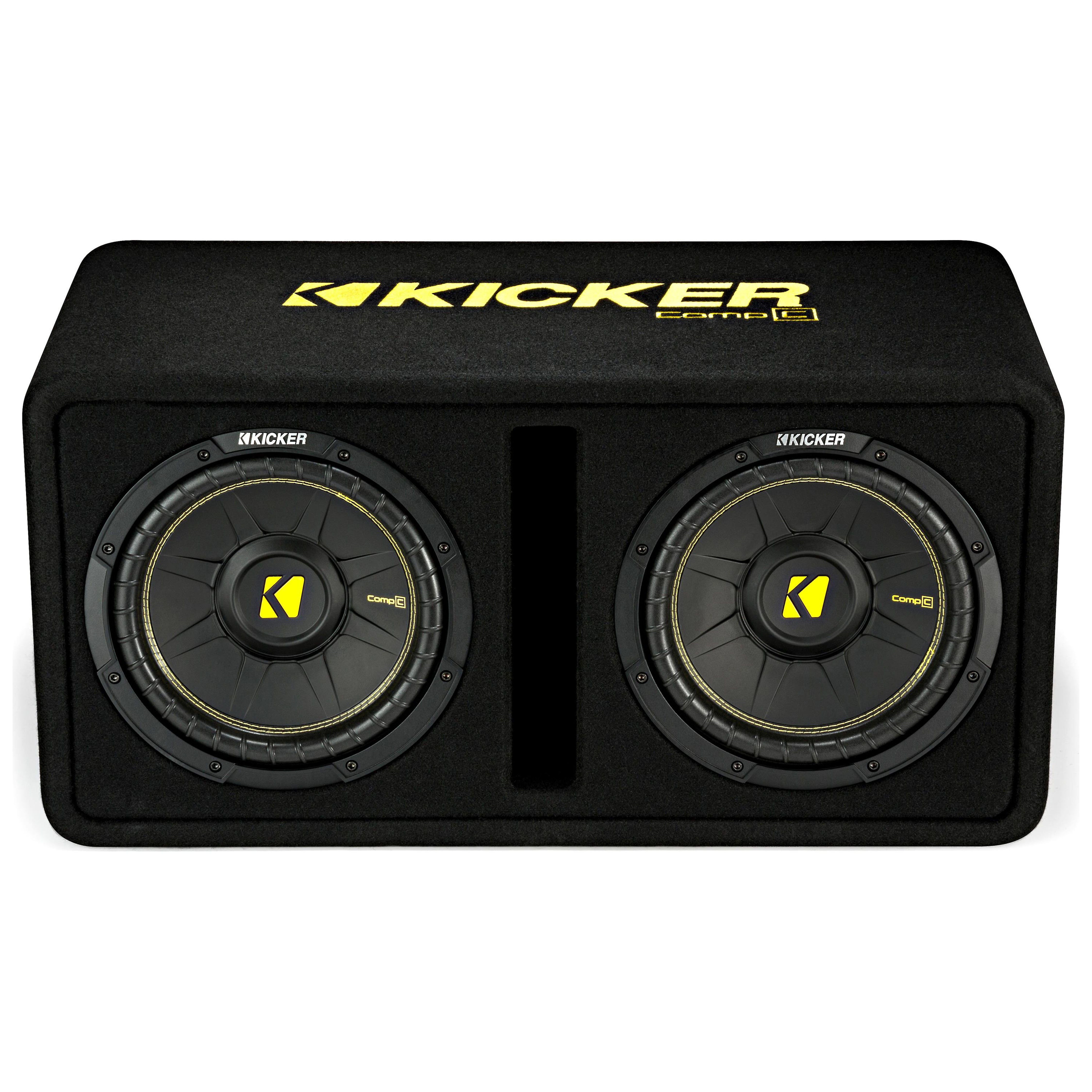 Kicker DCWC102, Dual CompC 10" Subs in Vented Enclosure, 2-Ohm, 600W (44DCWC102)