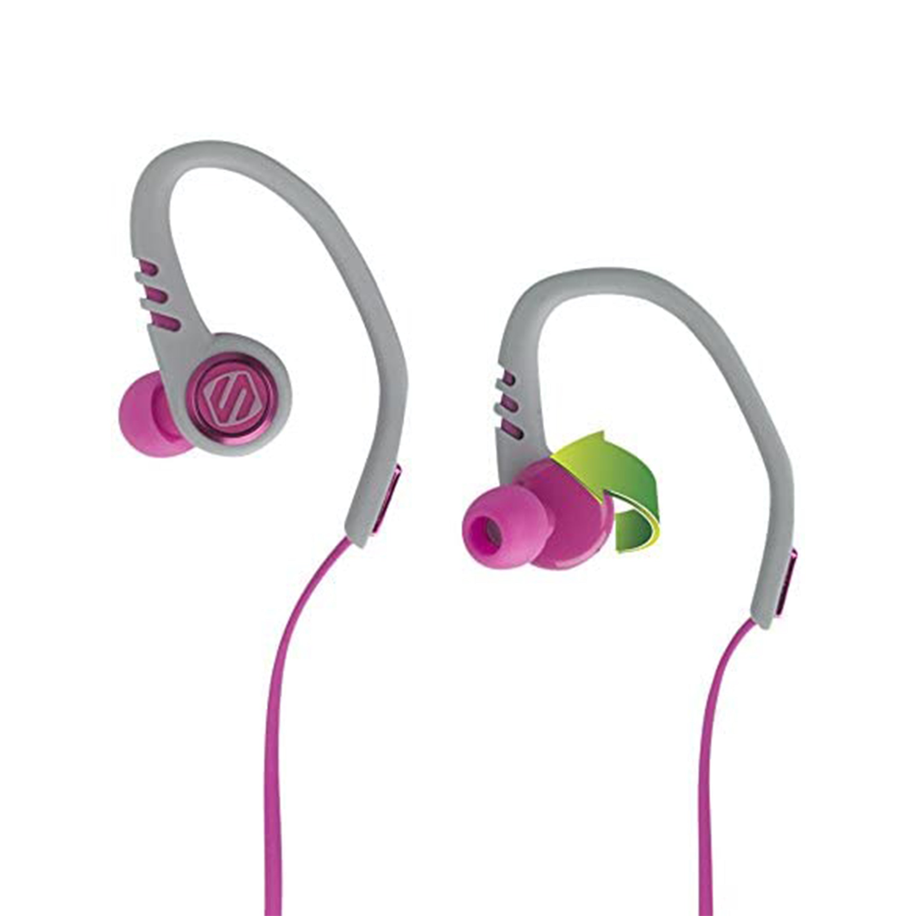 Scosche HPSC3TIPK, Sport Clip Earbuds w/ Tapit Remote And Mic (Pink/Gray)