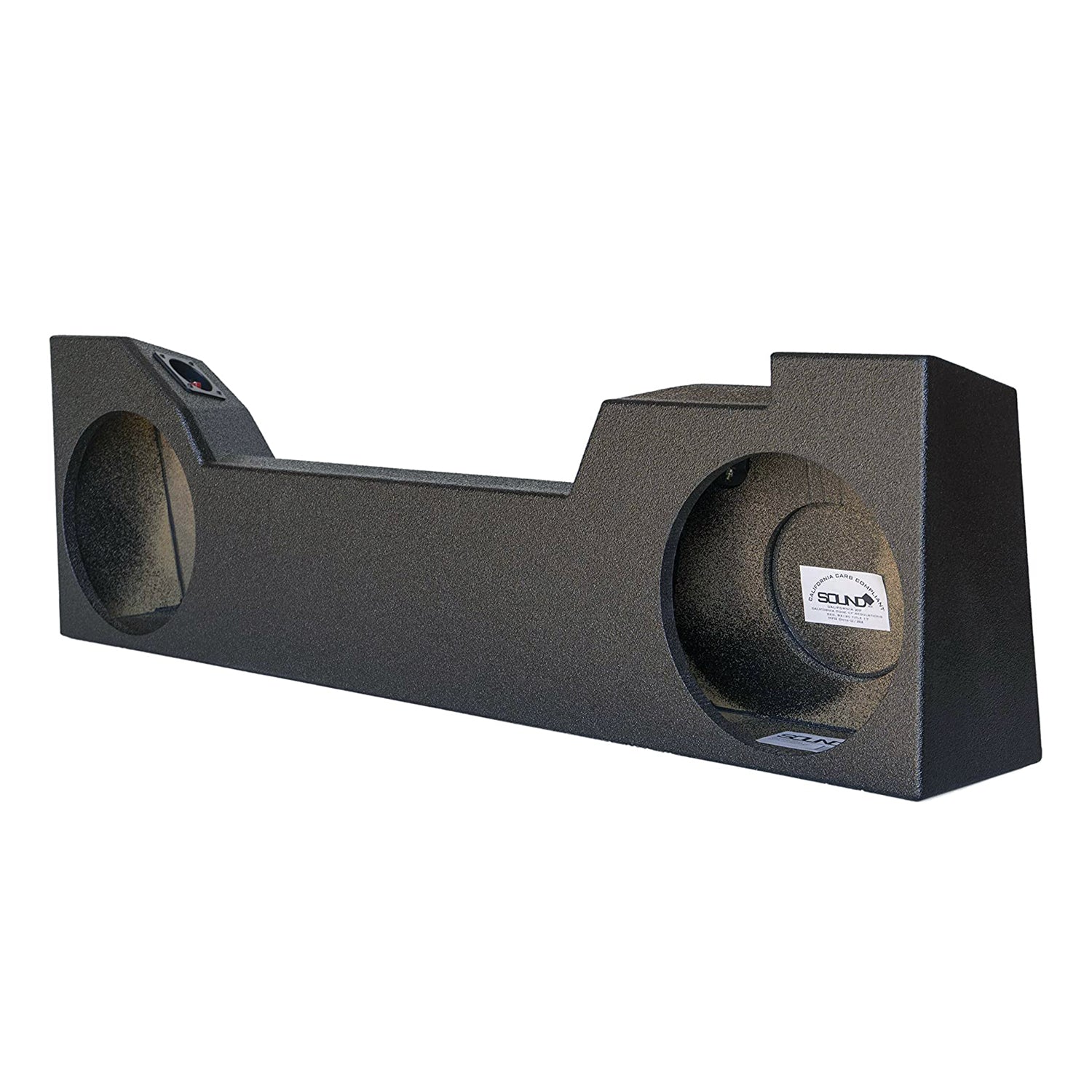 SoundBox Chevy Silverado/ GMC Sierra Double (Extended) Cab 2014-2018 Dual 10" Upfire Subwoofer Enclosure, BedLiner Finish