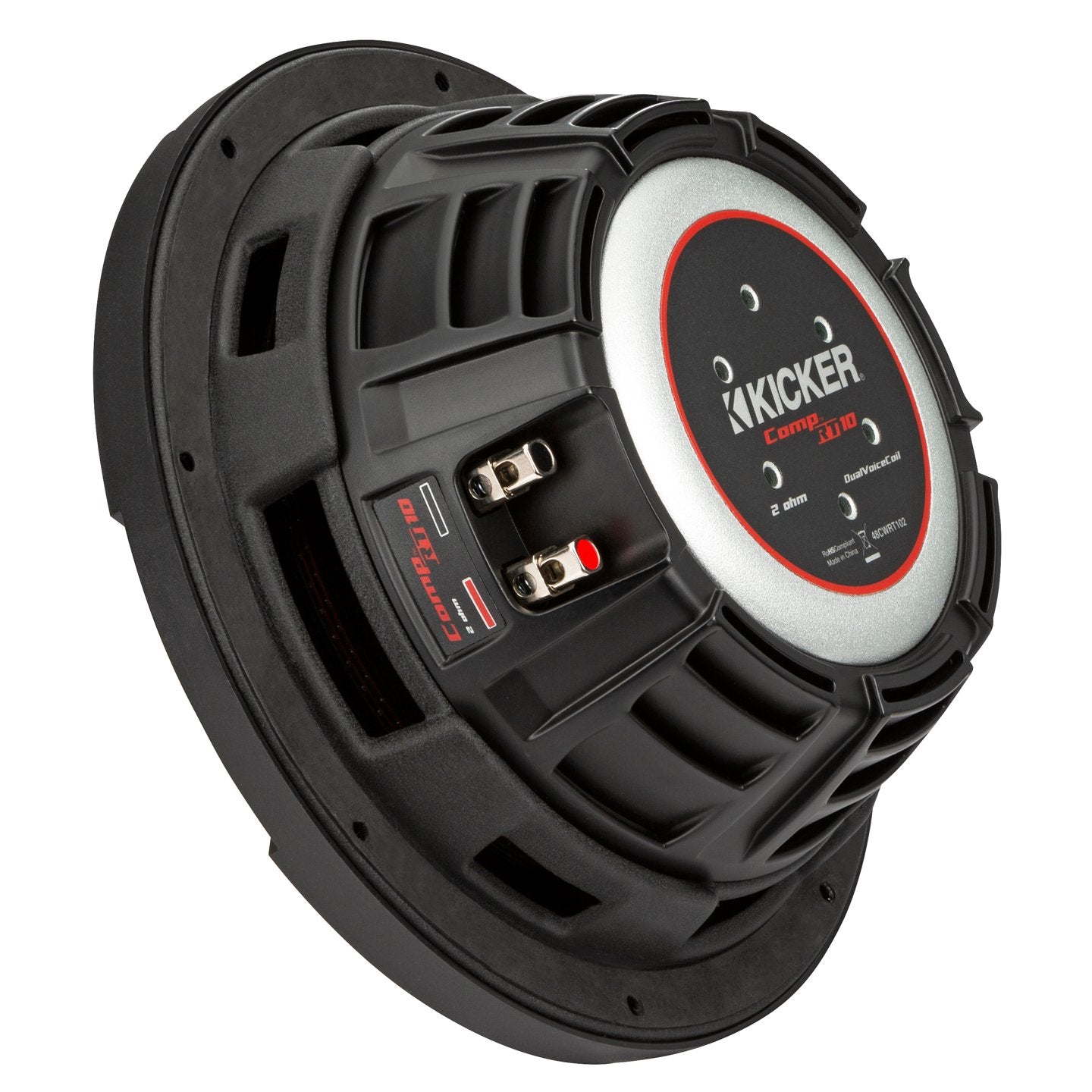 Kicker CWRT10, CompRT Series 10" 4-Ohm Dual Voice Coil Shallow Subwoofer (48CWRT104)