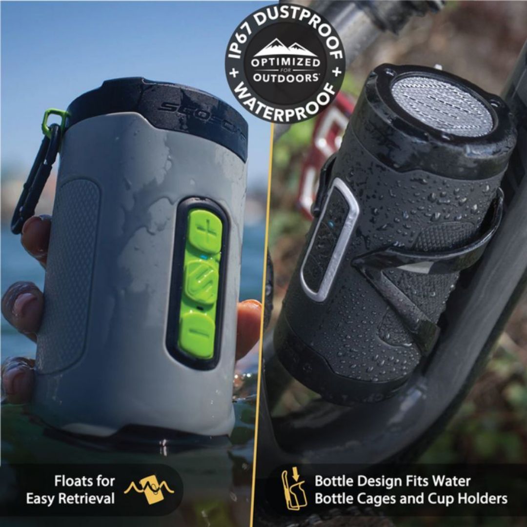 Scosche BTH2PSG, Rugged Waterproof Wireless Speaker (Space Gray/Black)