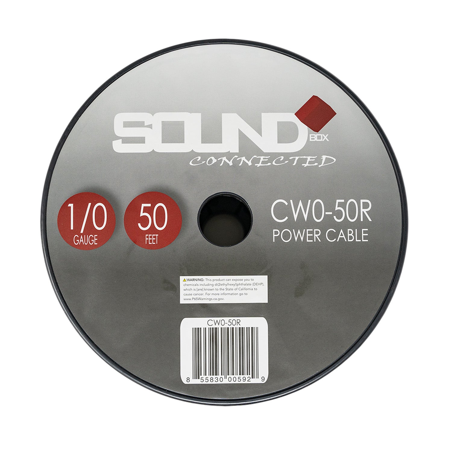 SoundBox CW0-50R, 0 Gauge 50' CCA Amplifier Power / Ground Wire Spool, Red