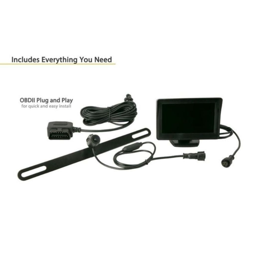 Scosche D4TFCAMK, Plug And Play 4" Camera Monitor w/ Top Plate Mount Camera