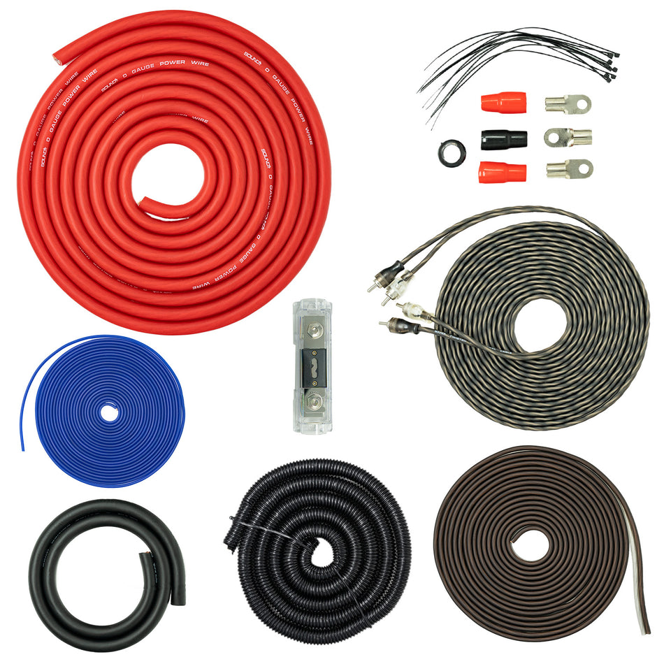 SoundBox PCK0, 0 Gauge Amp Kit Complete Amplifier Install Wiring Cables - 7500W