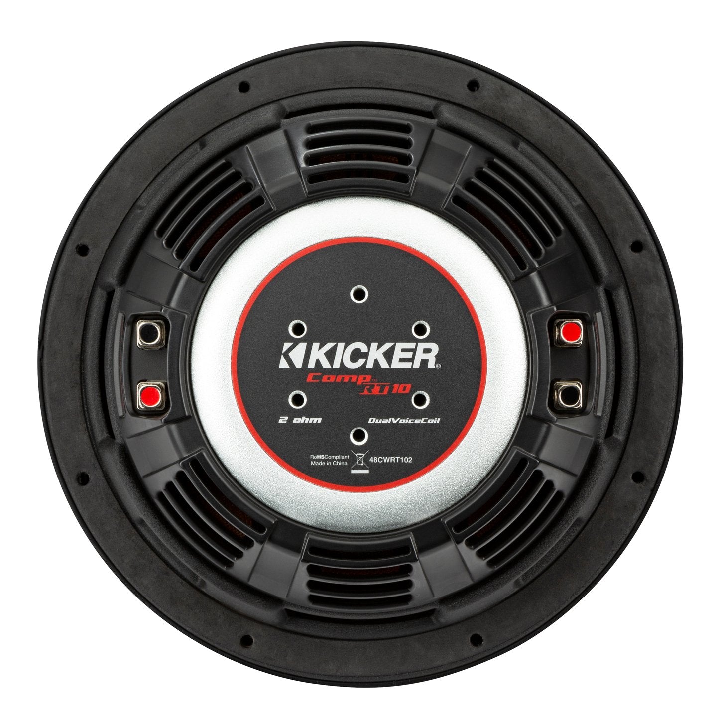 Kicker CWRT10, CompRT Series 10" 4-Ohm Dual Voice Coil Shallow Subwoofer (48CWRT104)