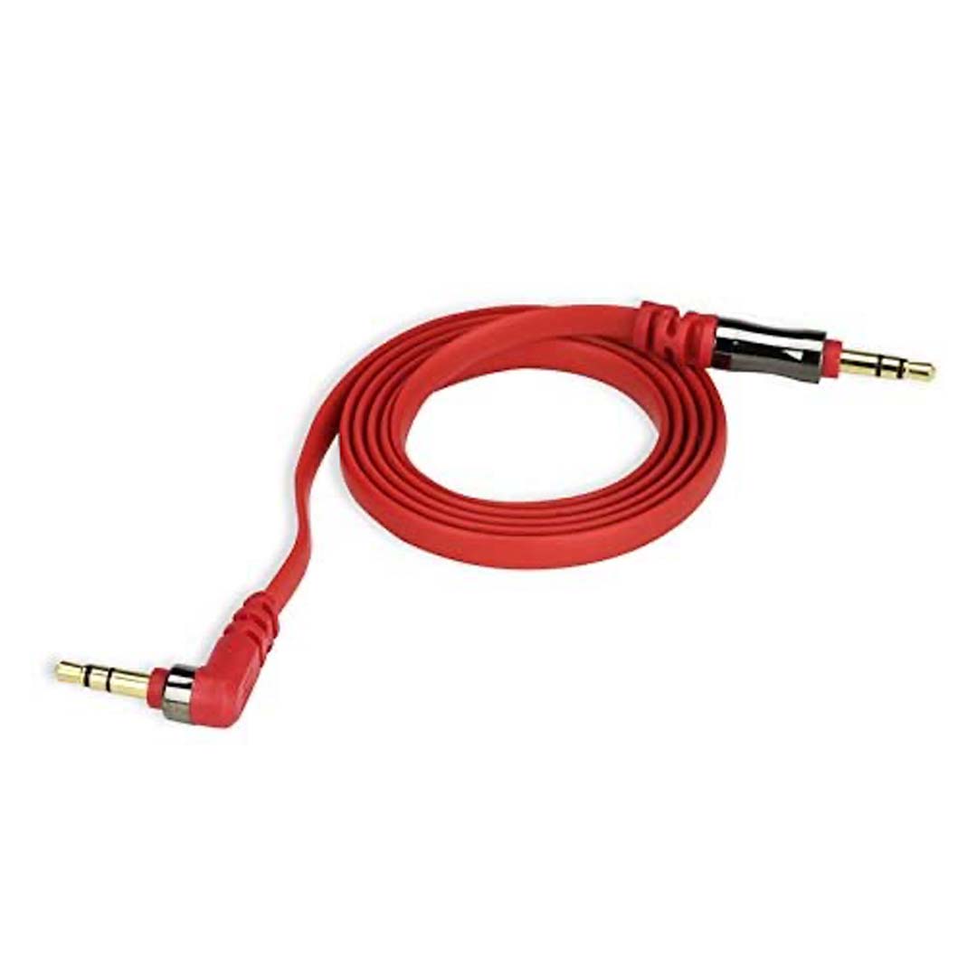Scosche AUX3FR, 90 Degree Angle 3.5mm Audio Cable (Red)