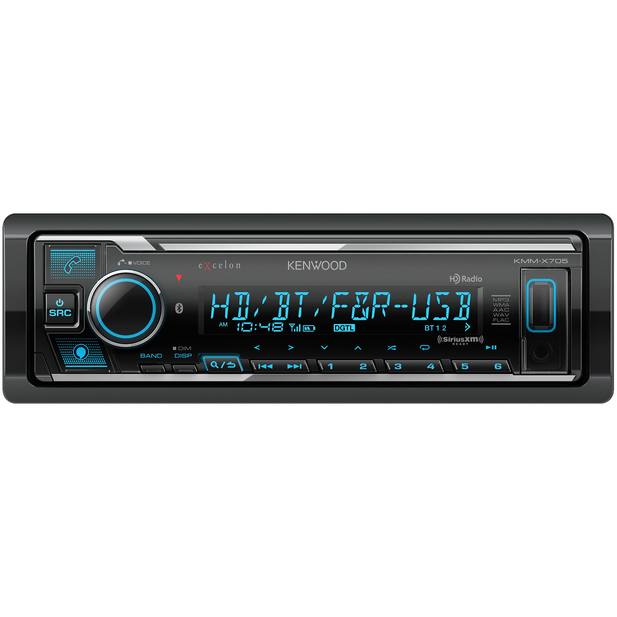 Kenwood KMM-X705, eXcelon Bluetooth Digital Media Receiver w/ HD Radio (Does Not Play CDs)