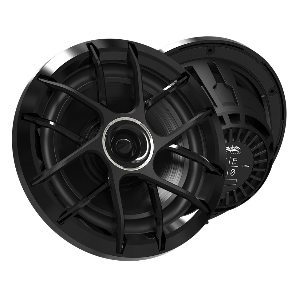 Wet Sounds ZERO 8 XZ-B, Zero Series 8" 2-Way Coaxial Marine Speakers w/ Horn Tweeter (Black)