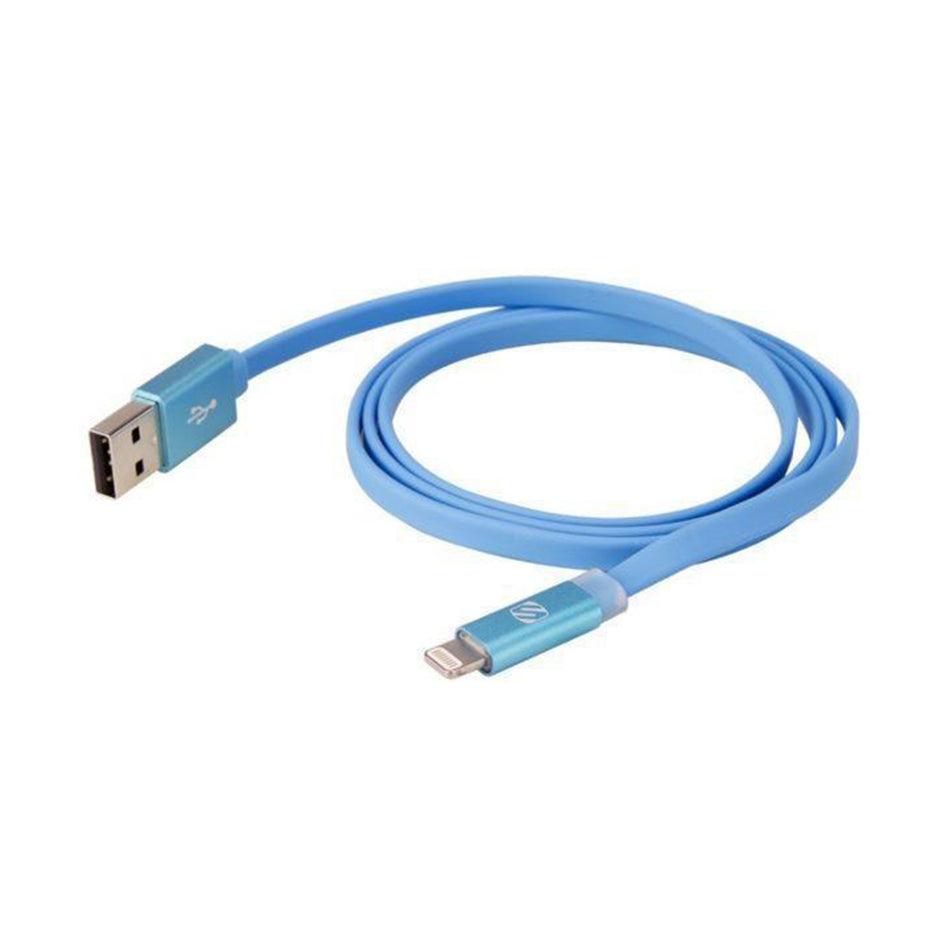 Scosche I3FLED6BL, Charge & Sync Cable w/ Charge LED For Lightning USB Devices - 6FT Cable Length (Blue)