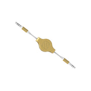 Scosche IU3.5RCGD, Metallic Color Retractable 3.5mm Auxiliary Audio Cable (White/Gold)