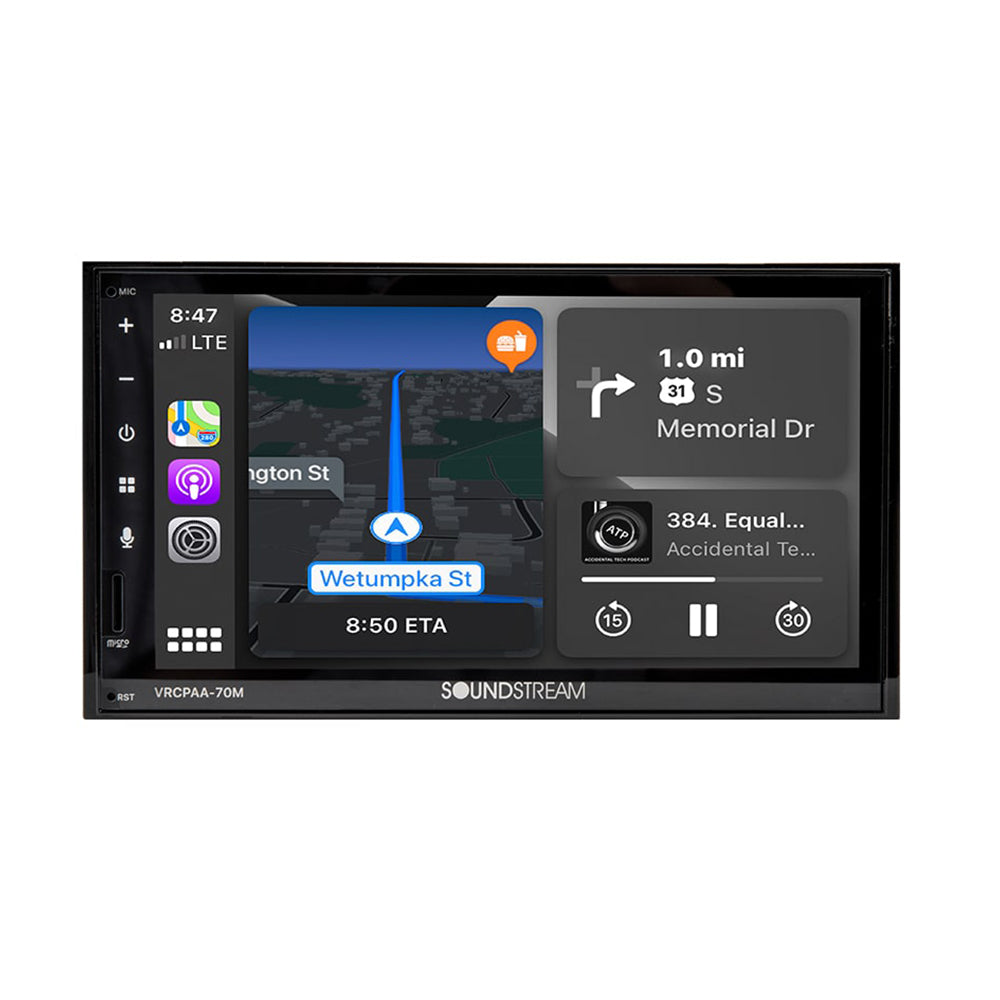Soundstream VRCPAA-70M, 7" Mechless Multimedia Receiver w/ CarPlay and Android Auto