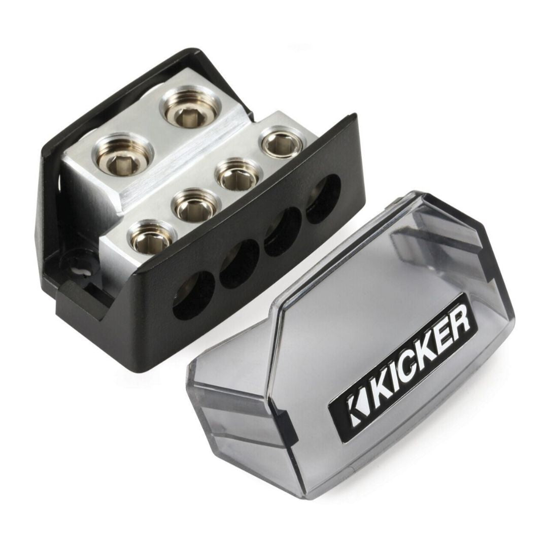 Kicker DB4, Distribution Block, 1/0-8 AWG (2), 4-8 AWG out (4) (46DB4)