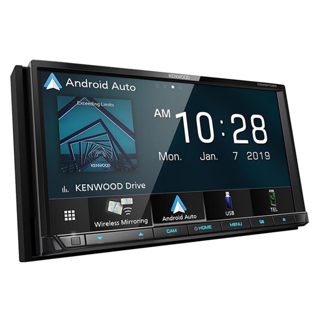 Kenwood DDX8706S, 6.95" DVD Multimedia Receiver w/ Wireless CarPlay and Android Auto