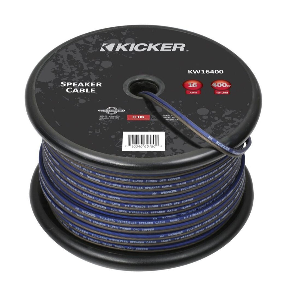Kicker KW16400, K-Series Speaker Wire, Spool, 16ga, 400ft (46KW16400)